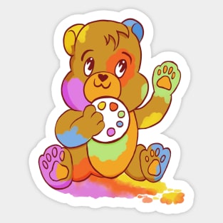 Painter Teddy Bear Sticker